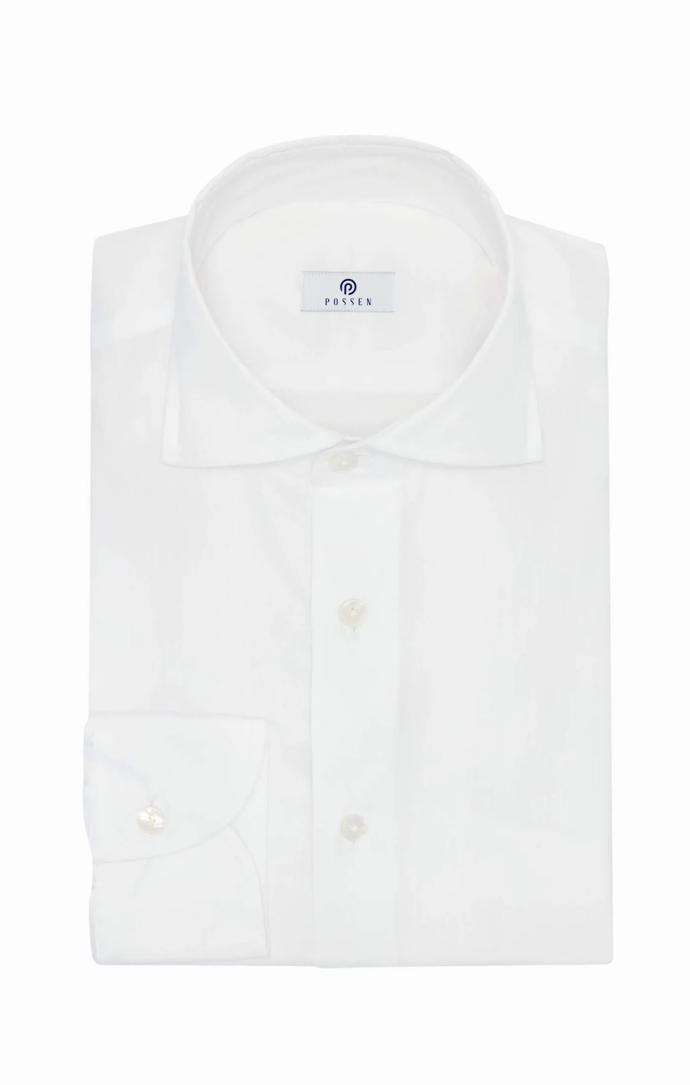 Albini White Twill Herringbone 365 Easy Care Fine Cotton