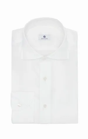 Albini White Twill Herringbone 365 Easy Care Fine Cotton
