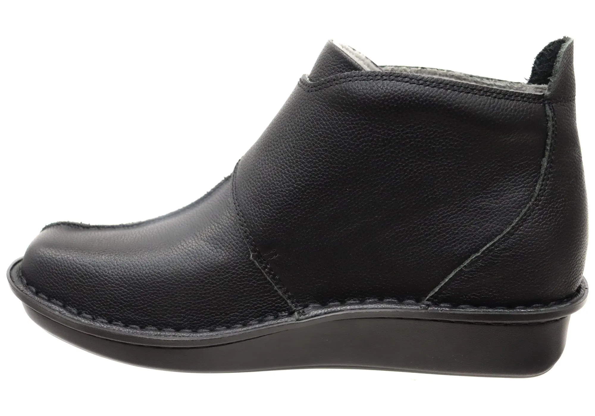 Alegria Caiti Womens Leather Ankle Boots With Adjustable Strap