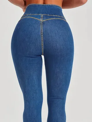 Alluring High-Rise Flared Denim Jeans with Trendsetting Appeal