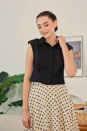 Amira Sleeveless Shirt in Black