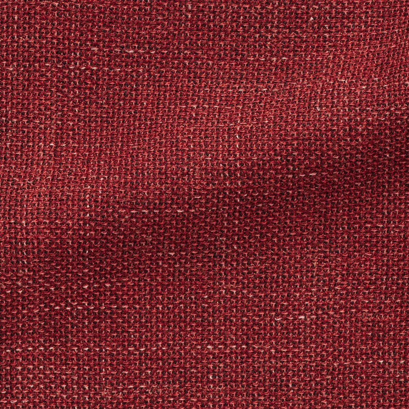 Angelico Rust Red Wool & Linen Blend Mesh Hopsack