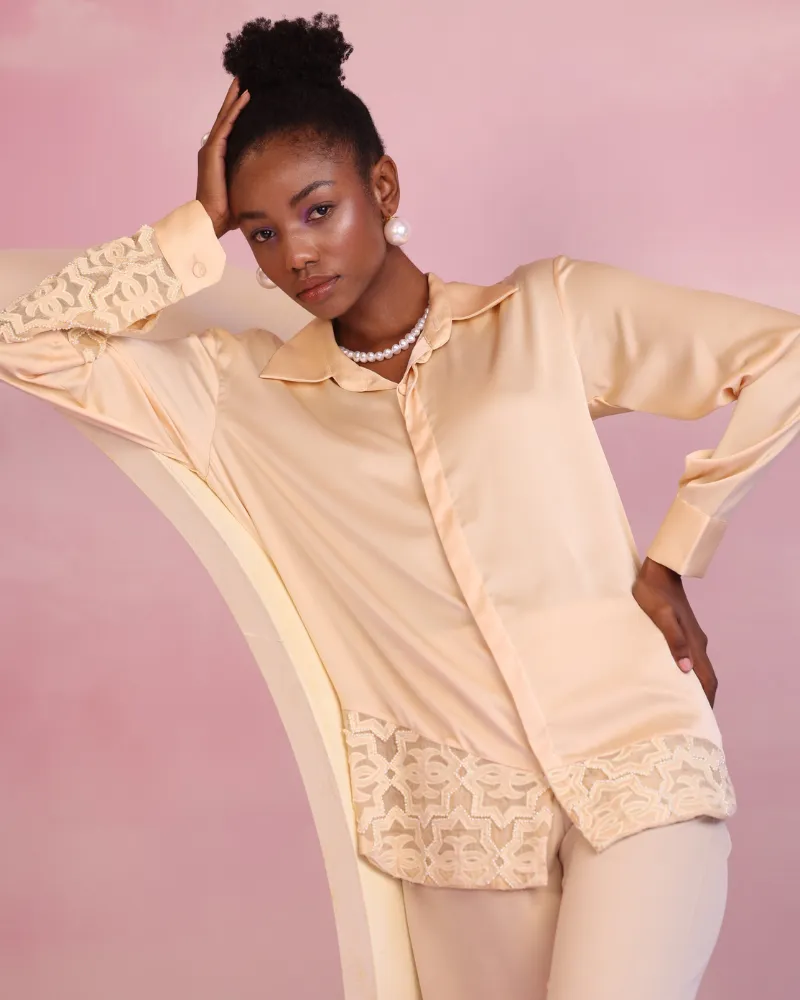 Arboreal Grace Satin Shirt