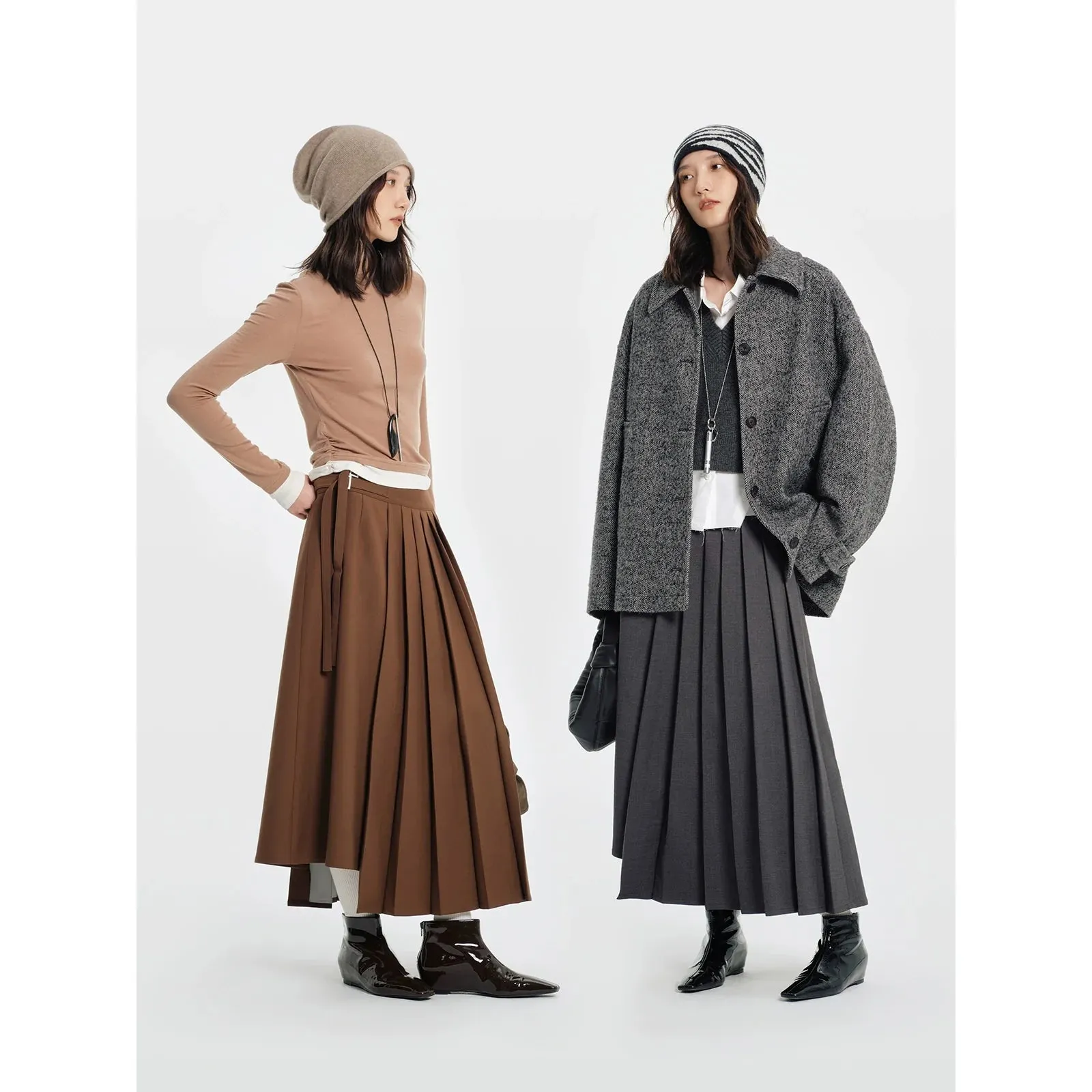 Asymmetrical Pleated Skirt
