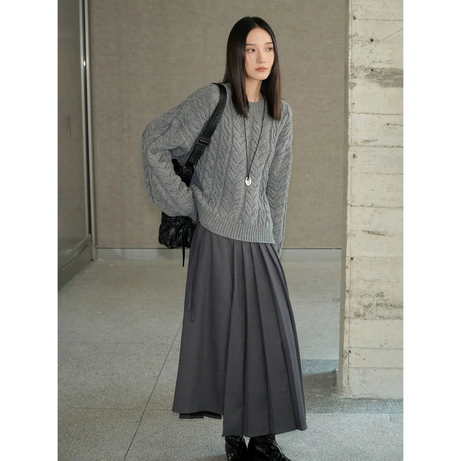 Asymmetrical Pleated Skirt