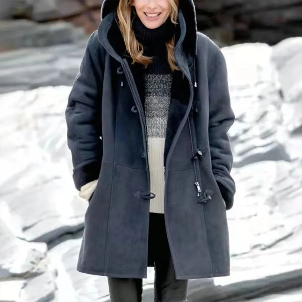 Augusta | Women's coat with hood and velvet horn