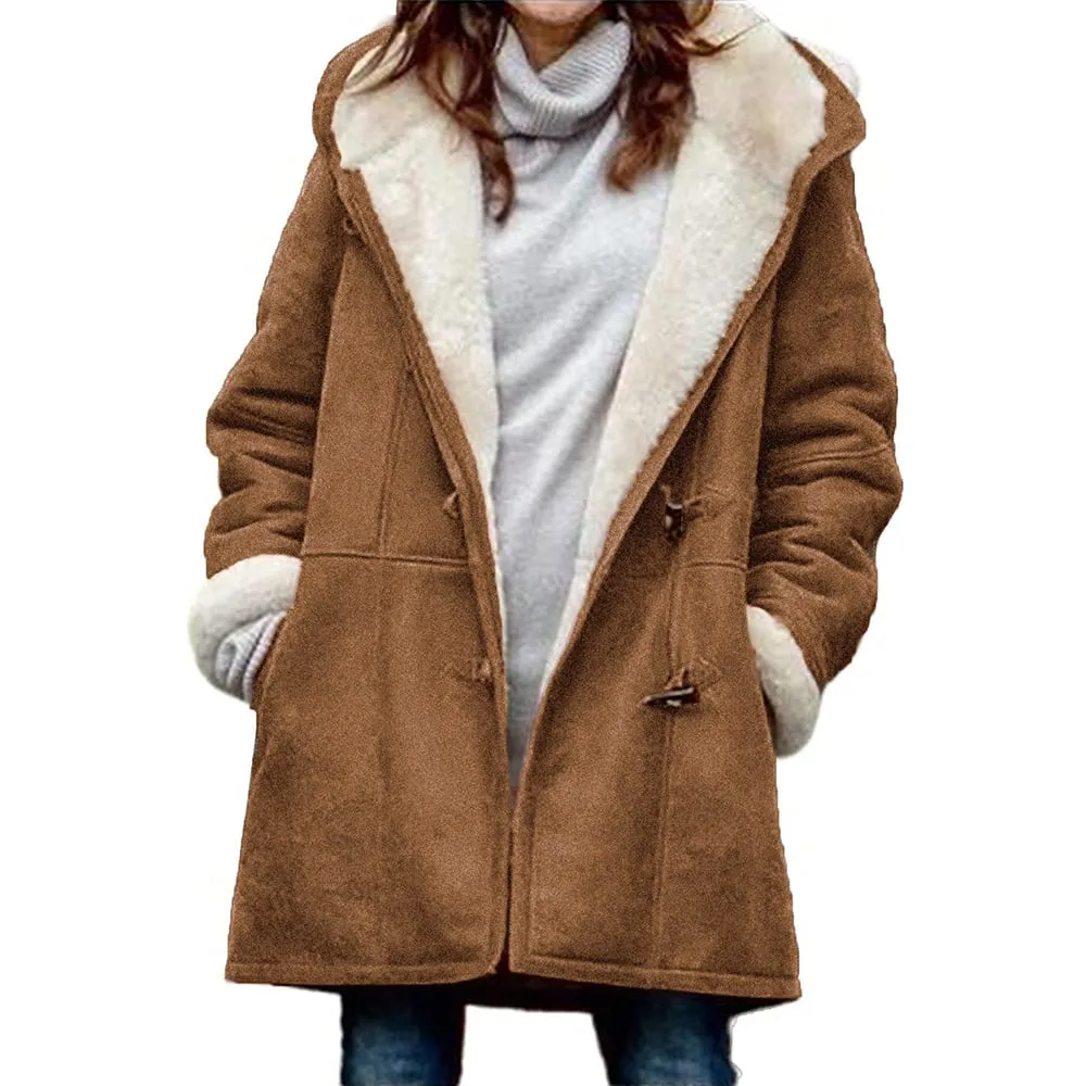 Augusta | Women's coat with hood and velvet horn