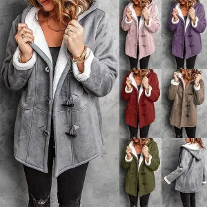 Augusta | Women's coat with hood and velvet horn