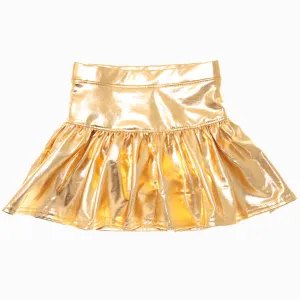 Azarhia Gathered Skort - Metallic Gold