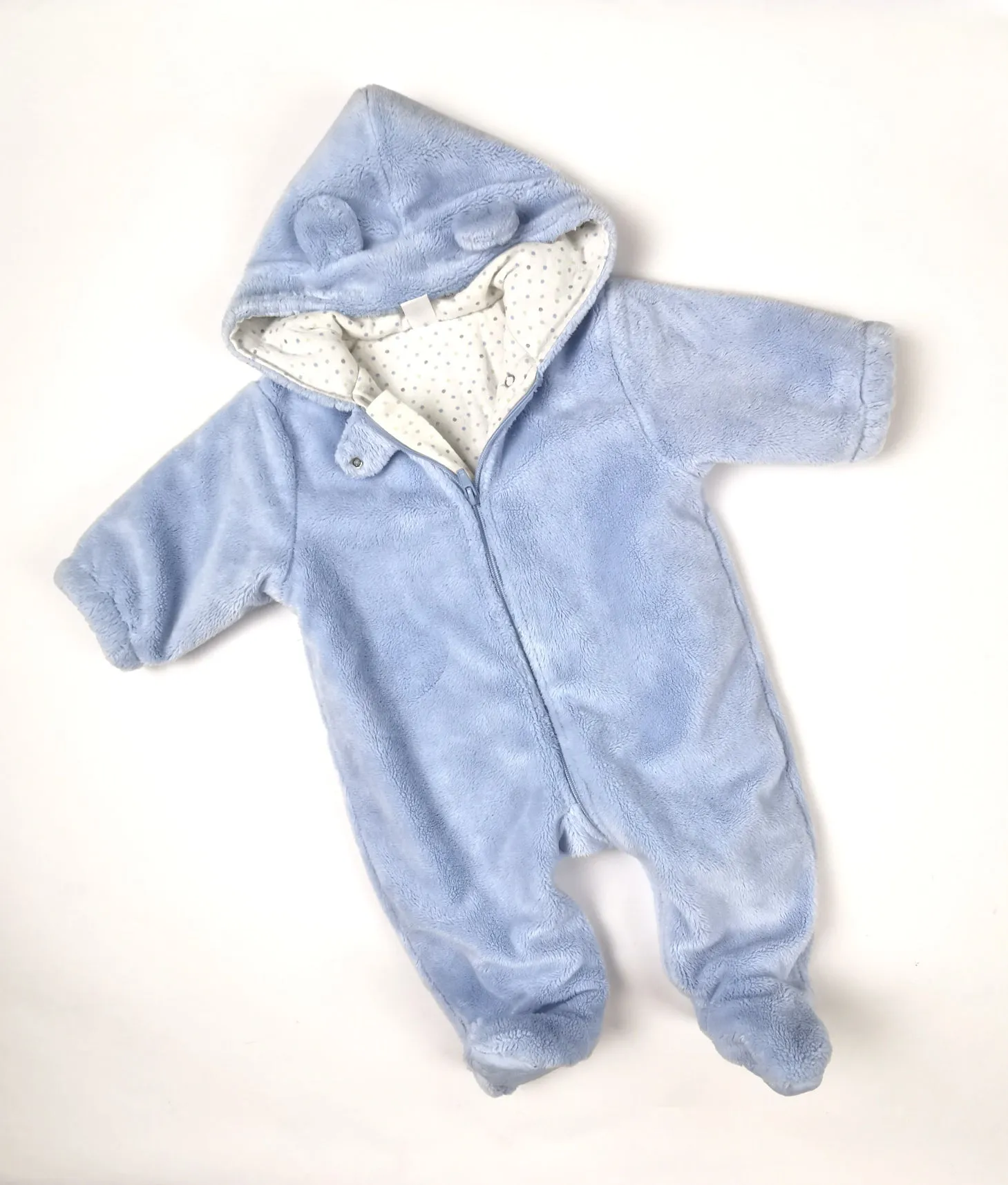 BABY BOY SIZE 6/9 MONTHS - CHILDREN'S PLACE, Soft Plush, Bunting Snowsuit EUC B27