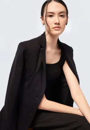 Basic Long Blazer with Lapel