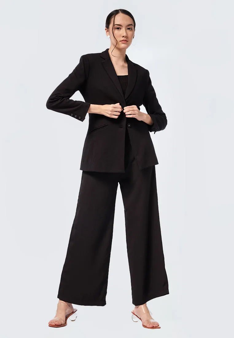 Basic Long Blazer with Lapel