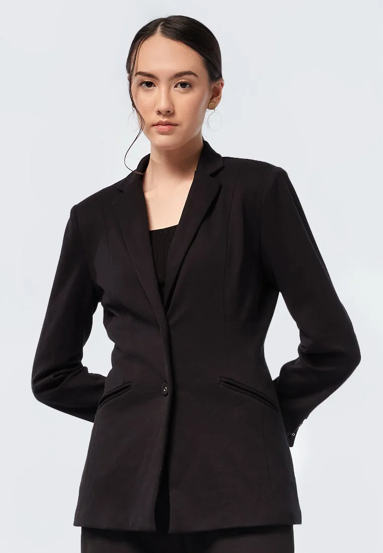 Basic Long Blazer with Lapel