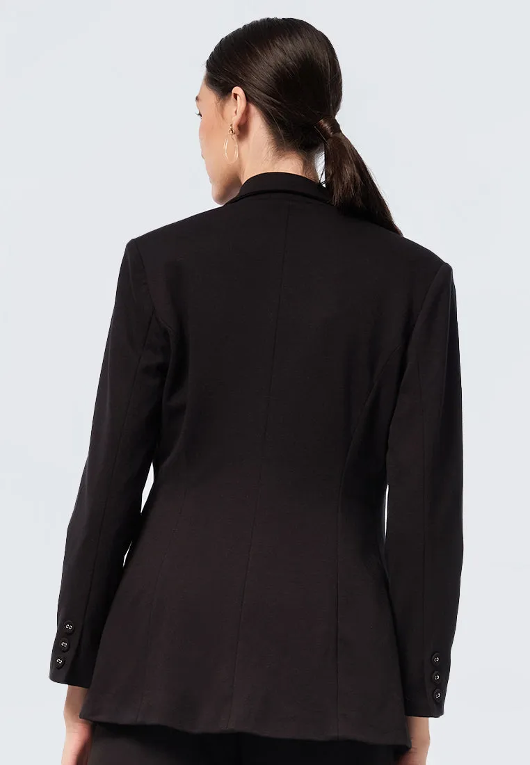 Basic Long Blazer with Lapel