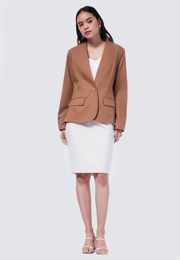 Basic Regular No Lapel Blazer