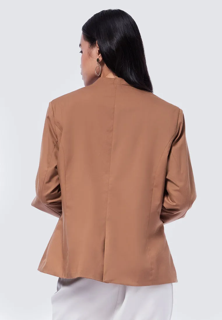 Basic Regular No Lapel Blazer