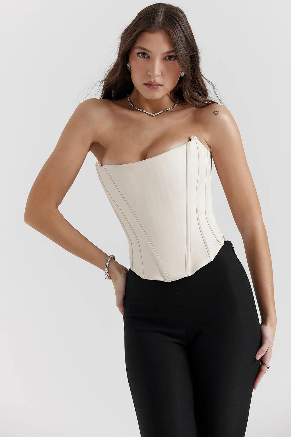 Beatrice Corset Top | Women’s Structured Corset with Lace Back Detail for Elegant Styling