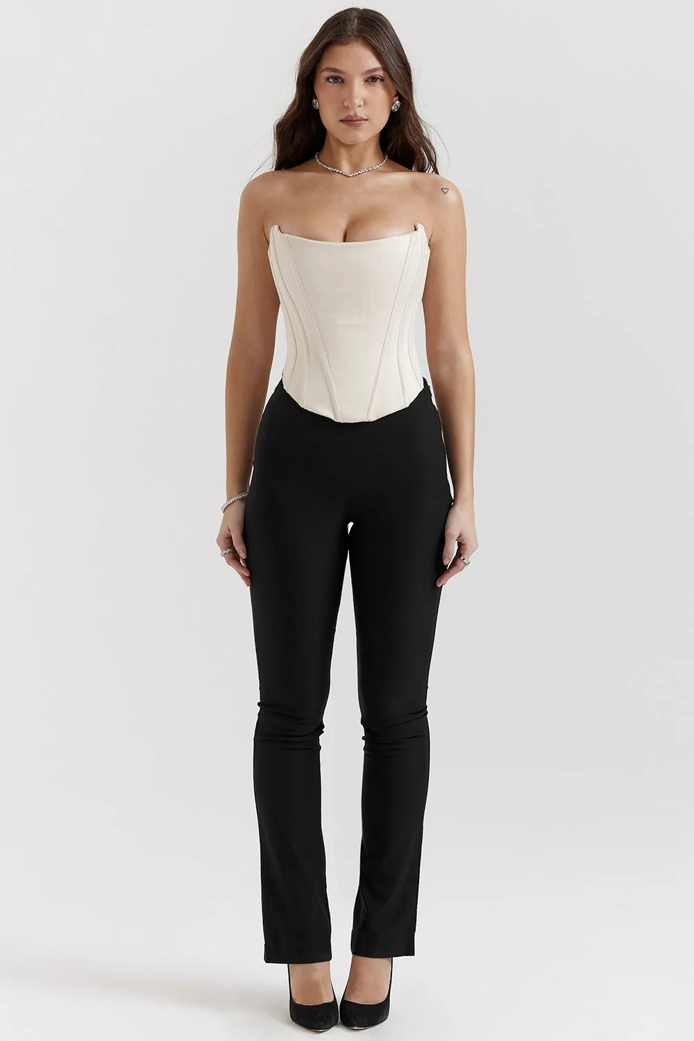 Beatrice Corset Top | Women’s Structured Corset with Lace Back Detail for Elegant Styling