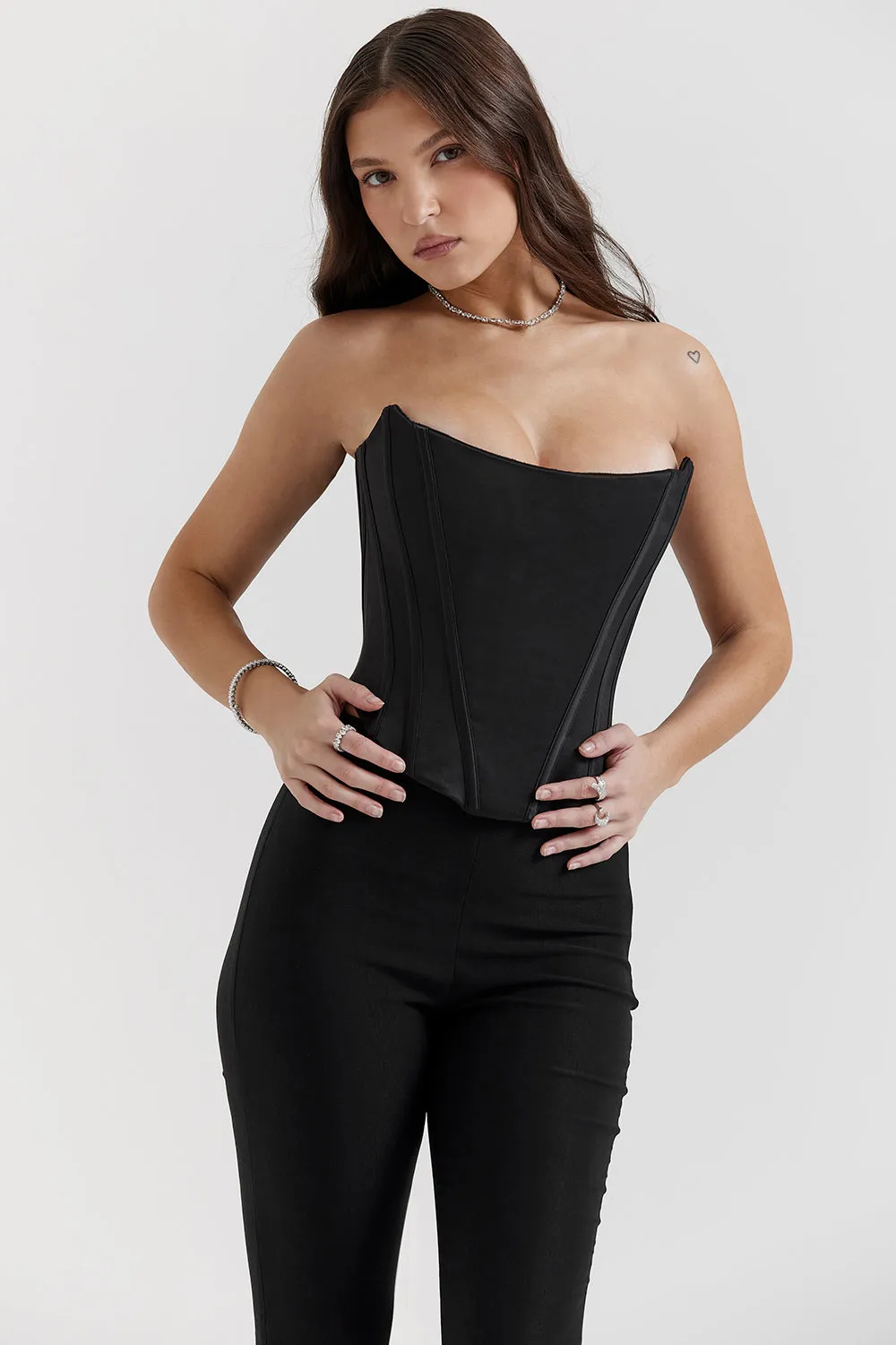 Beatrice Corset Top | Women’s Structured Corset with Lace Back Detail for Elegant Styling