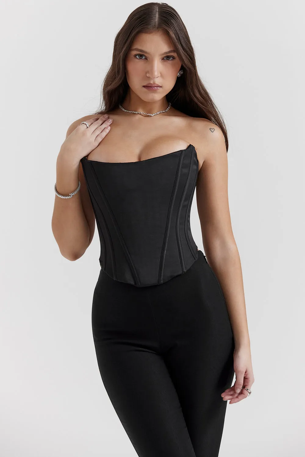 Beatrice Corset Top | Women’s Structured Corset with Lace Back Detail for Elegant Styling