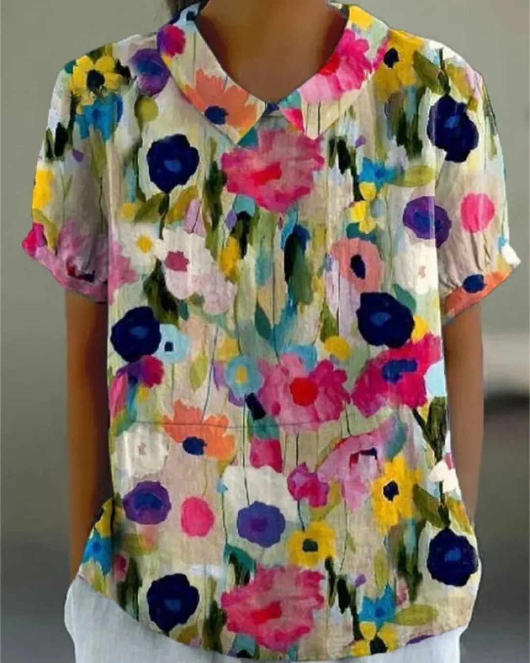 Beau | Retro Floral Cotton-Linen Shirt