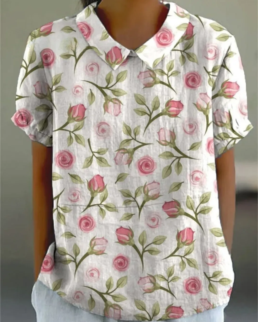 Beau | Retro Floral Cotton-Linen Shirt
