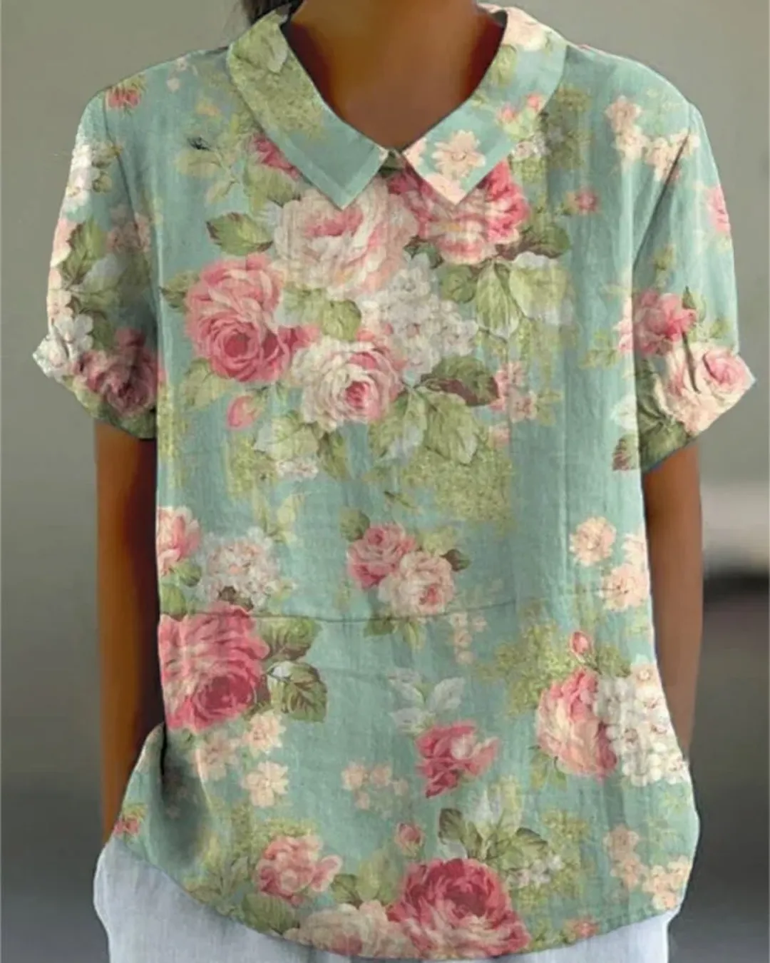 Beau | Retro Floral Cotton-Linen Shirt