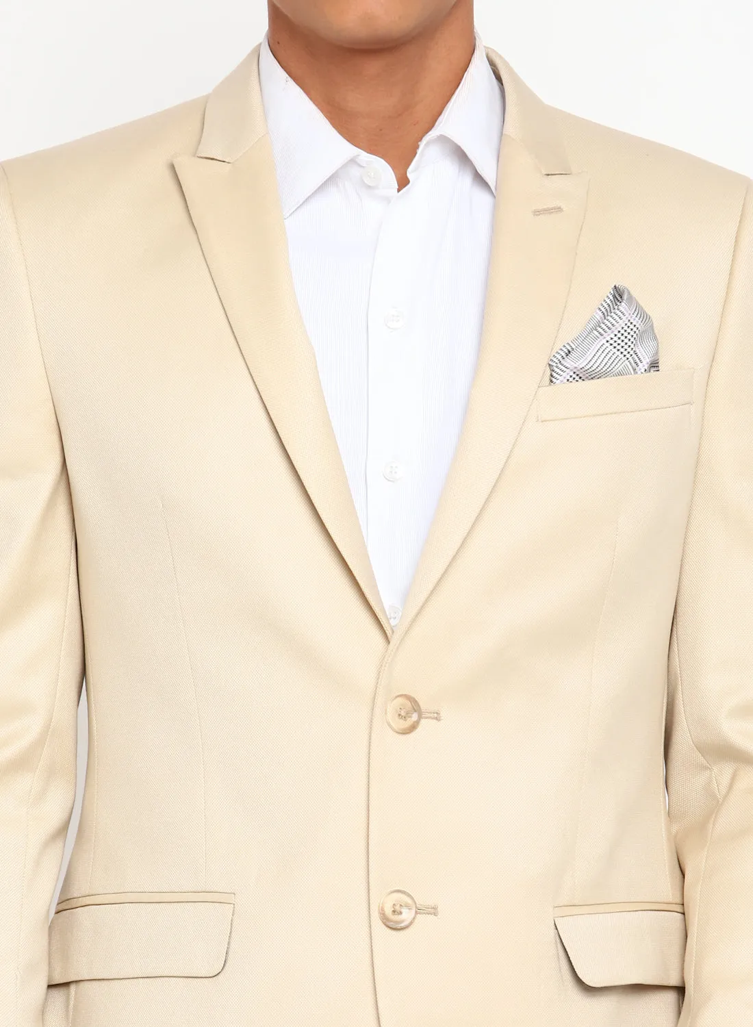 Beige Birds Eye Peak Color Formal Jacket