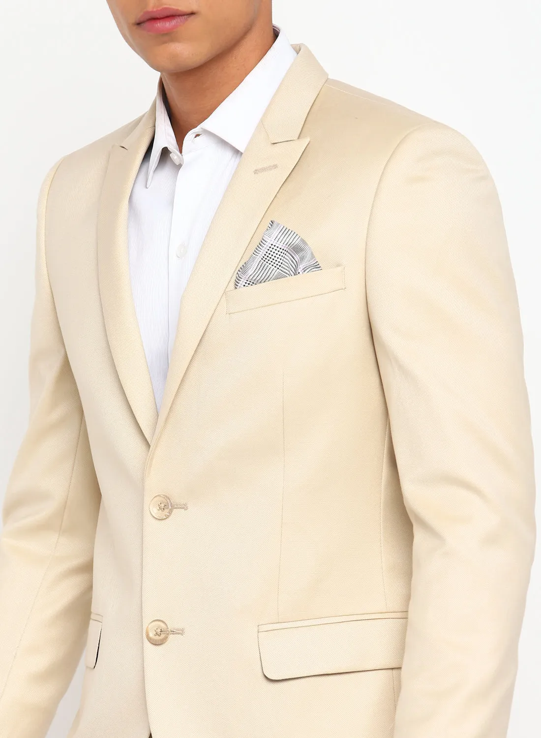 Beige Birds Eye Peak Color Formal Jacket