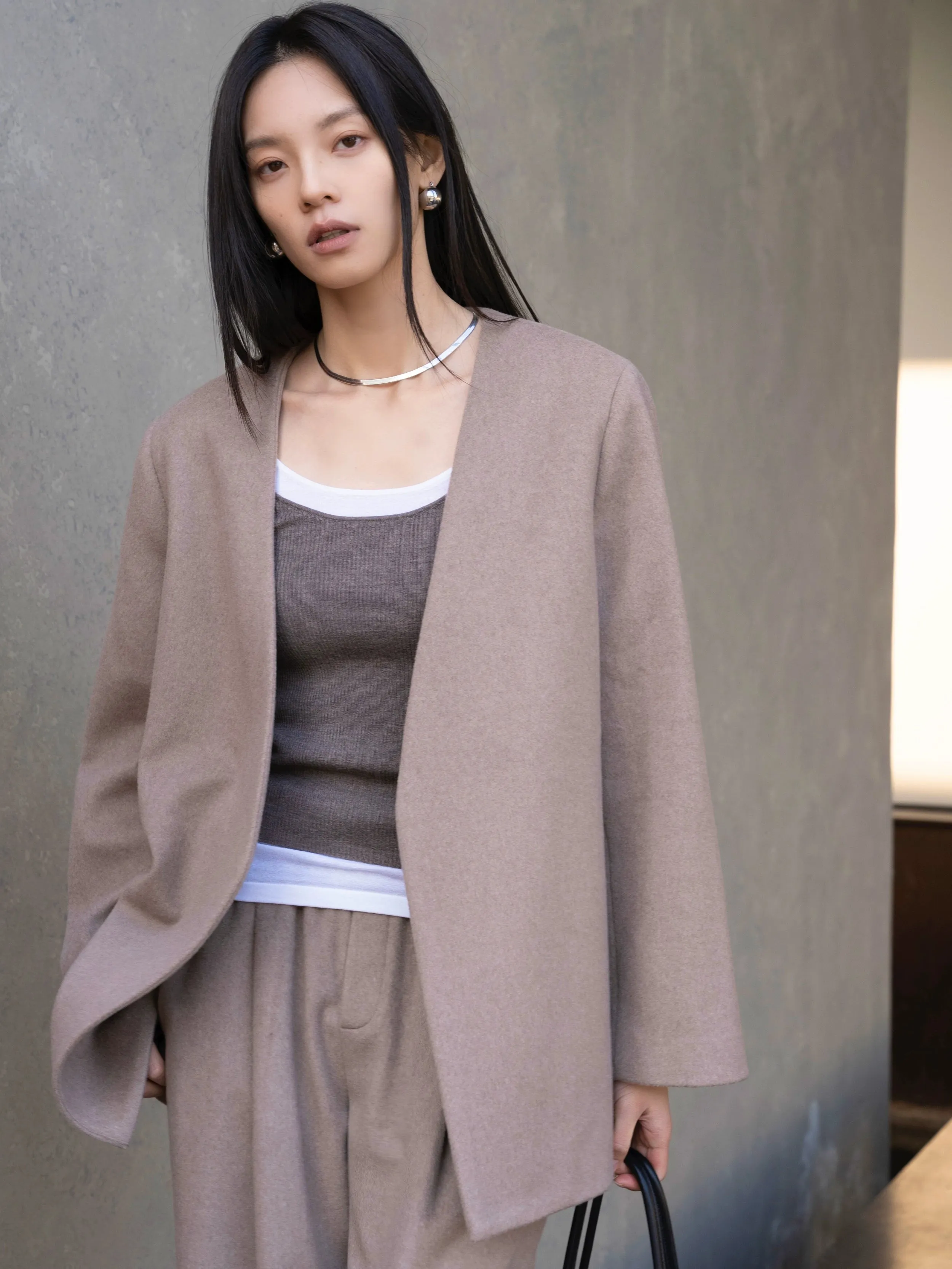 Beige Wool Suit
