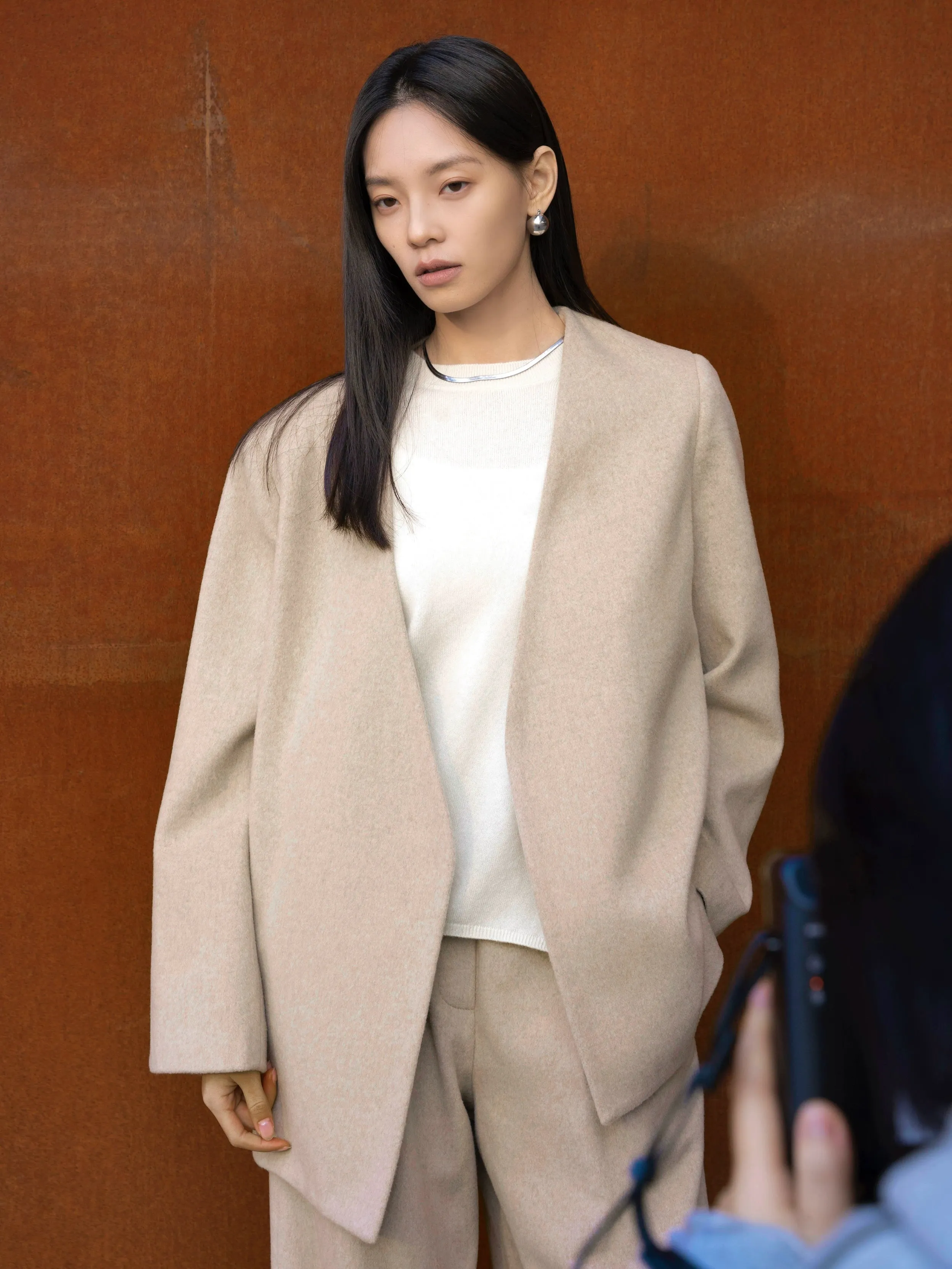Beige Wool Suit