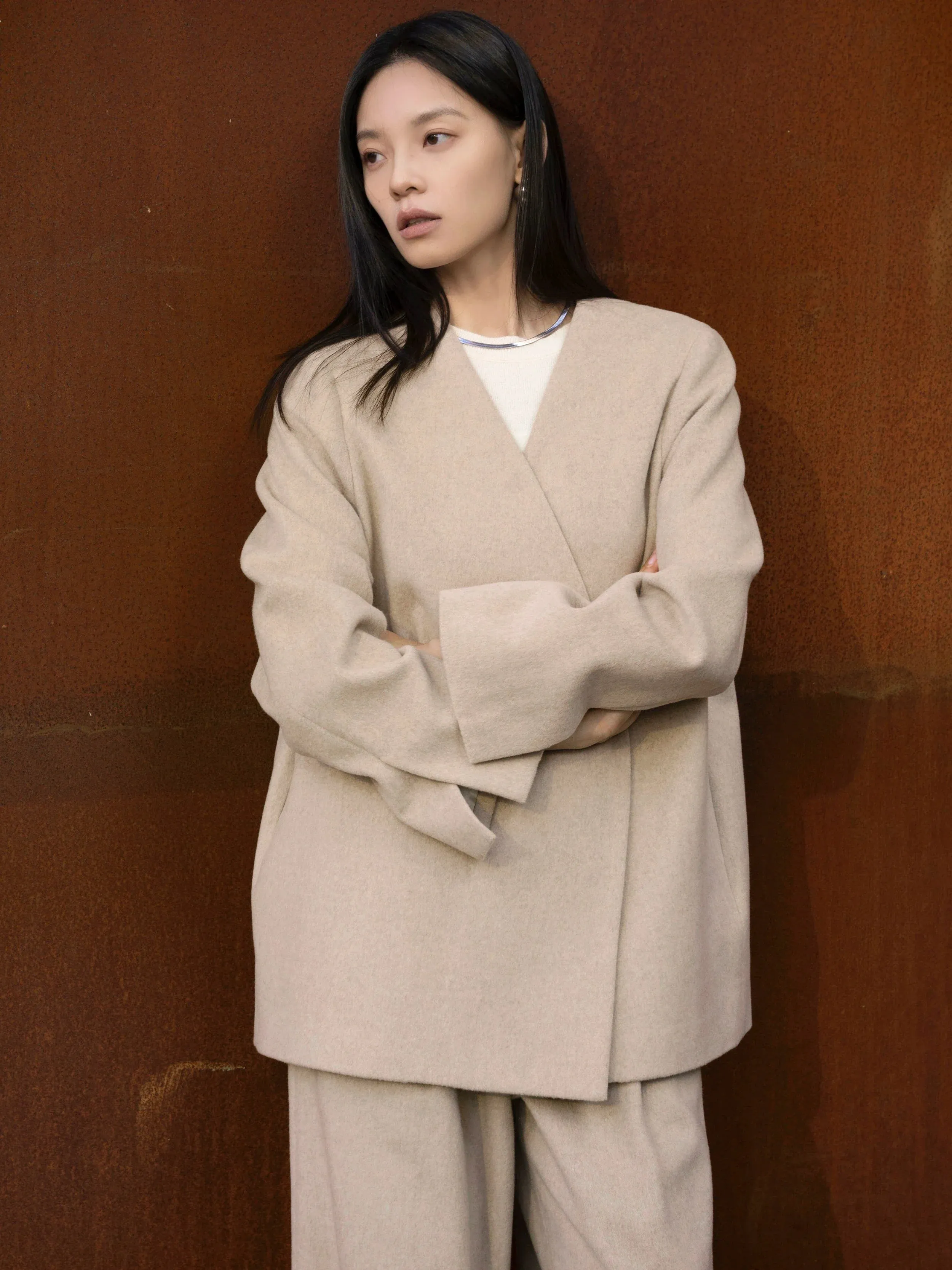 Beige Wool Suit