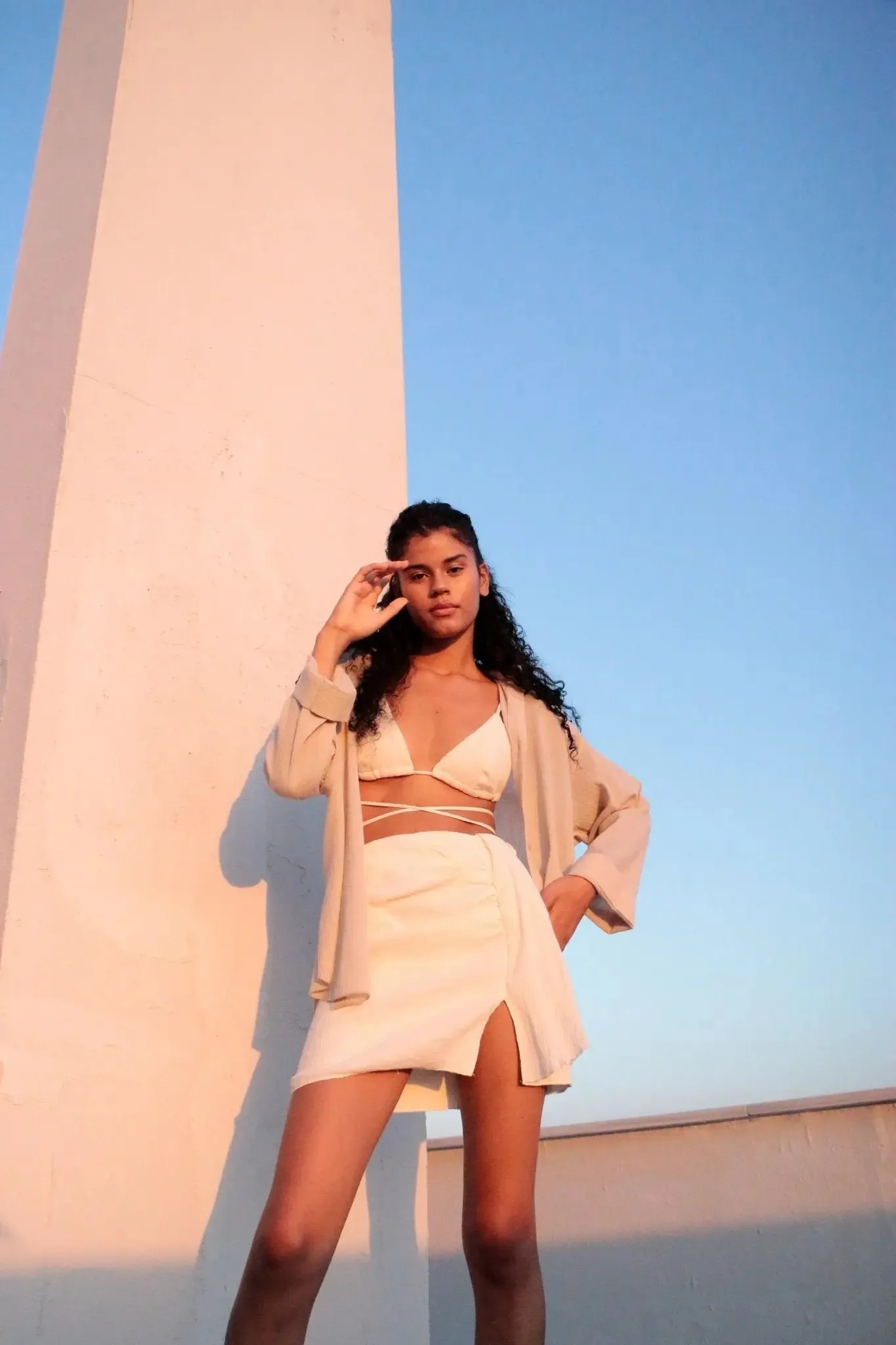 Bella Mini Skirt - Natural by The Handloom