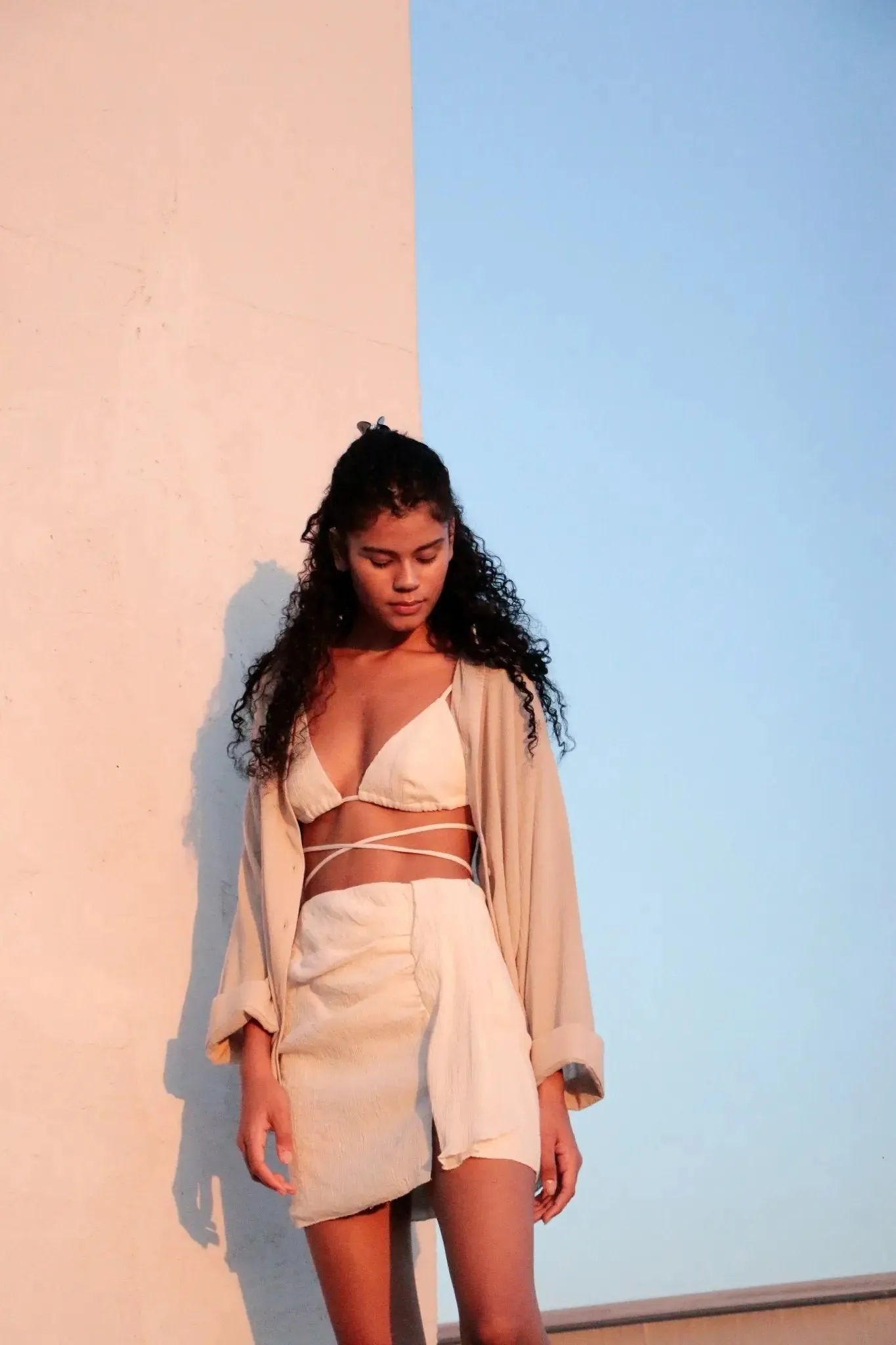 Bella Mini Skirt - Natural by The Handloom