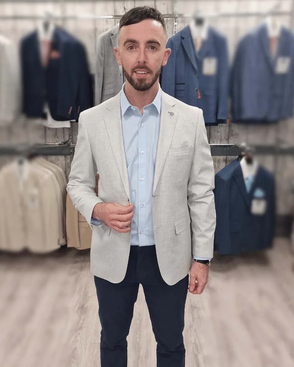 Belmont Silver Jacket with Navy Chino