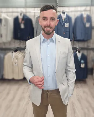 Belmont Silver Jacket with Sand Chino