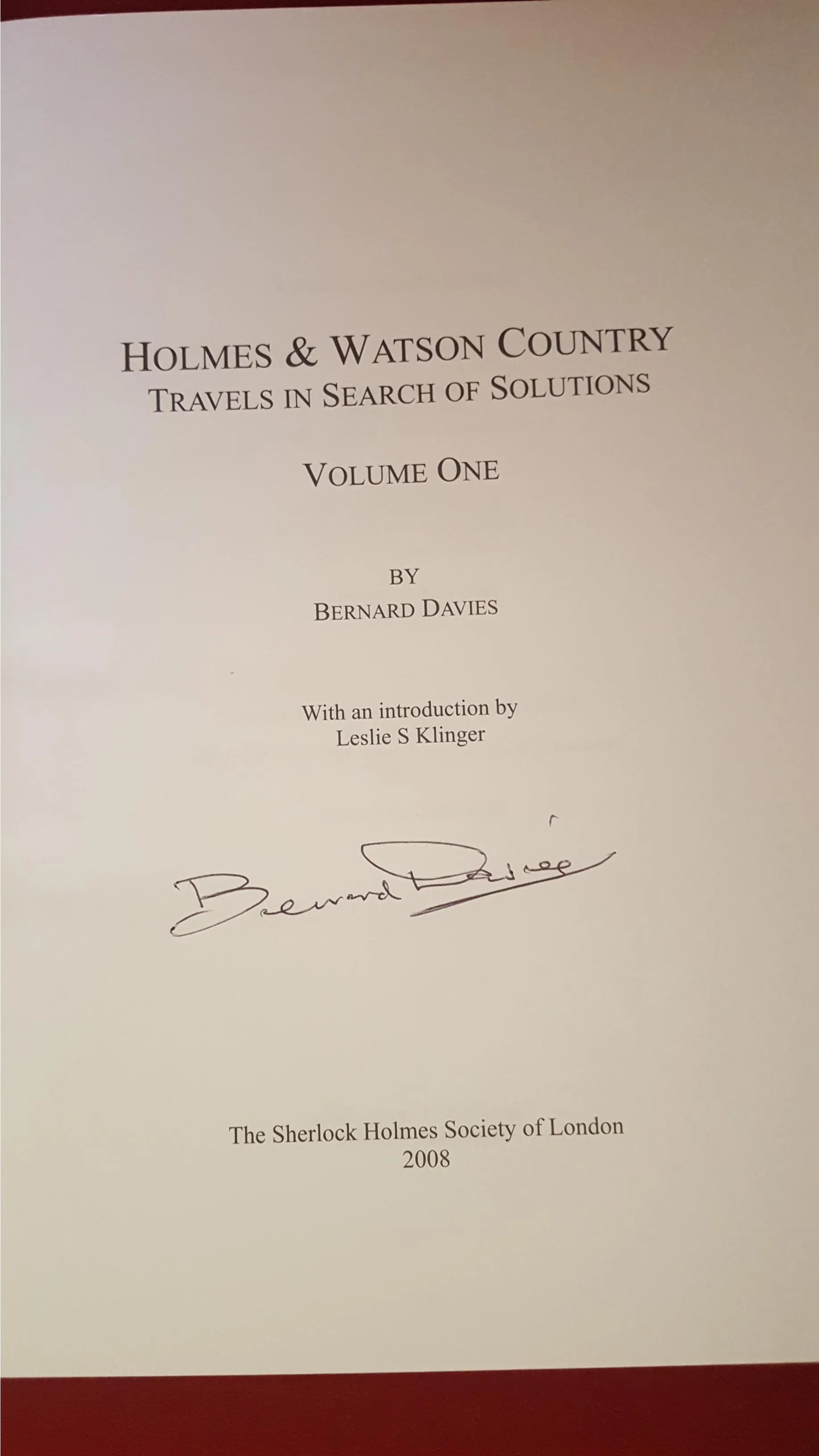Bernard Davies-Holmes & Watson Country 1&2, Sherlock Holmes, 2008, Signed, Limit 1st