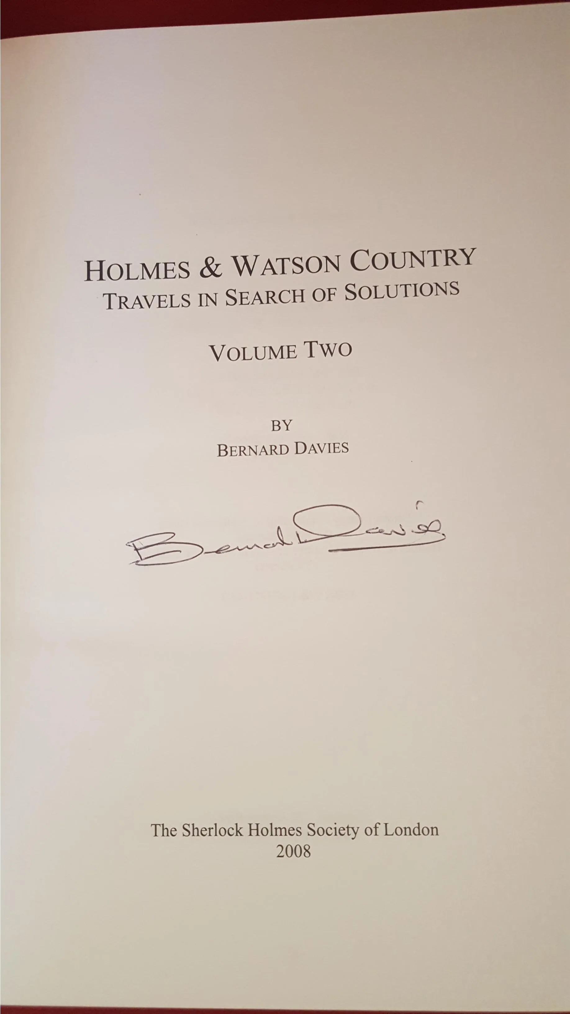 Bernard Davies-Holmes & Watson Country 1&2, Sherlock Holmes, 2008, Signed, Limit 1st