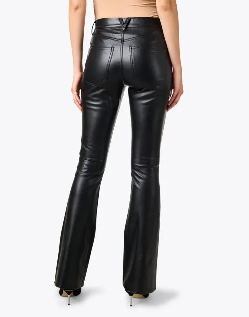 Beverly Black Faux Leather High Rise Flare Pant