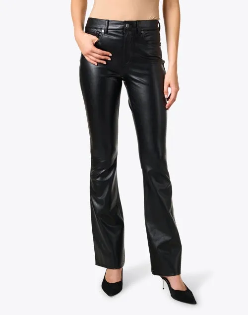 Beverly Black Faux Leather High Rise Flare Pant
