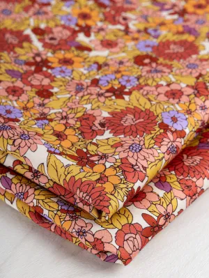 Bloomscape Small Floral Print Cotton Lawn - White   Red   Green