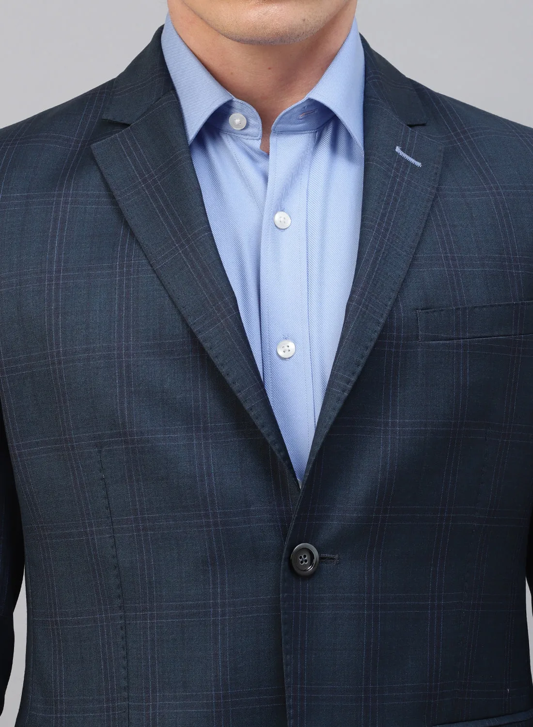 Blue & Green checks Formal Notch Jacket