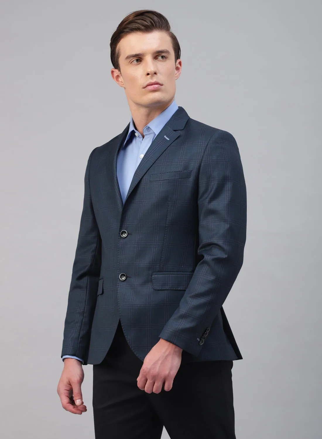 Blue & Green checks Formal Notch Jacket