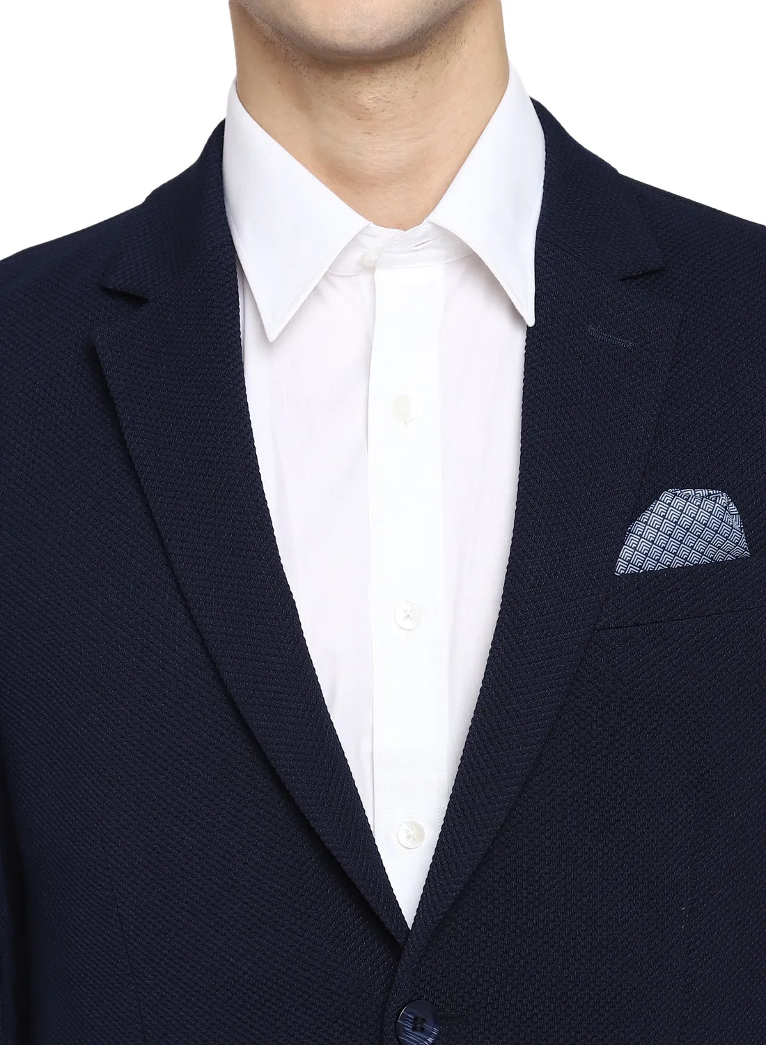 Blue Notch Collar Jacket