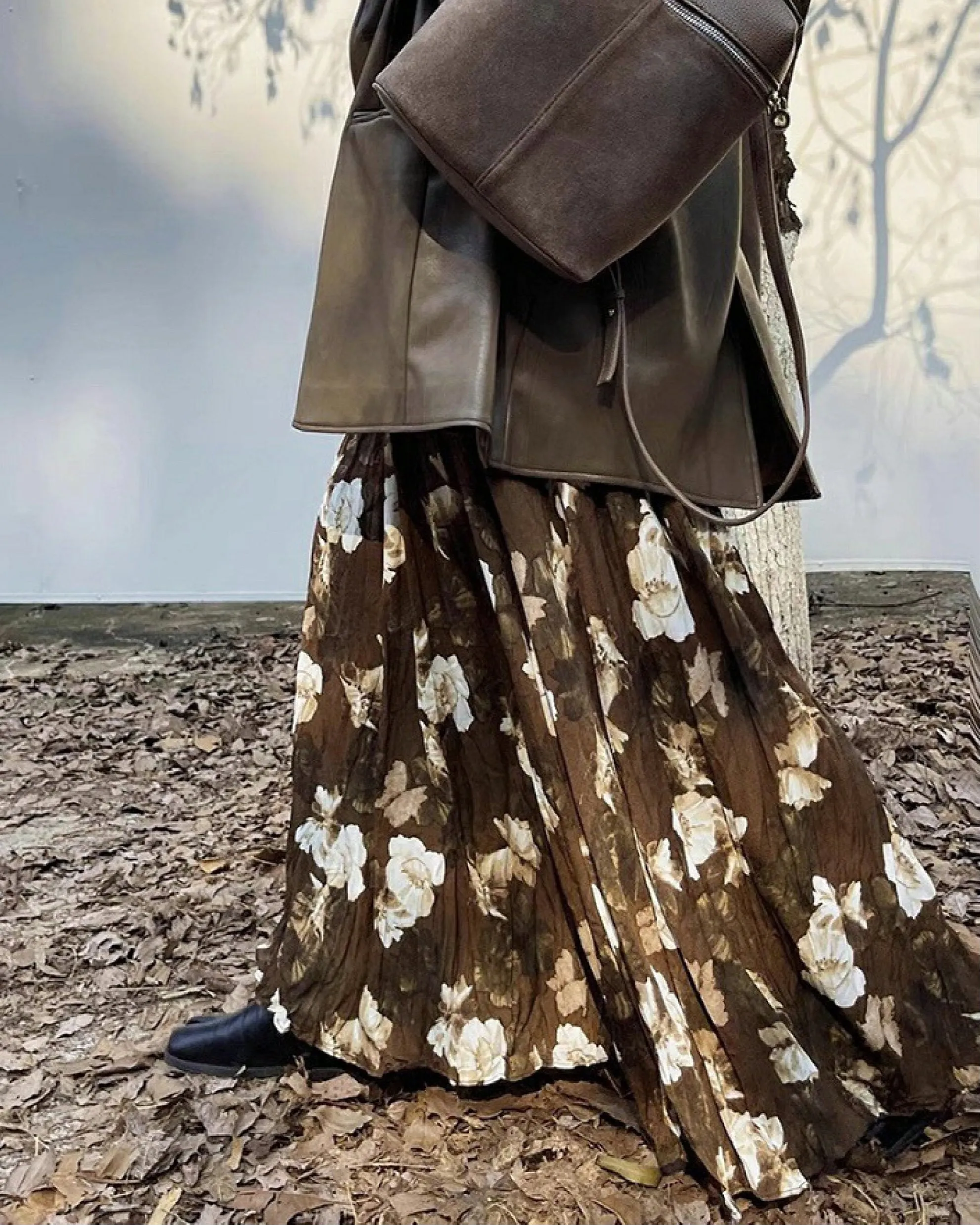 Boho Rose Draped Maxi Skirt