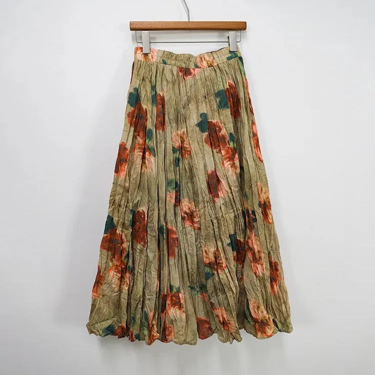 Boho Rose Draped Maxi Skirt