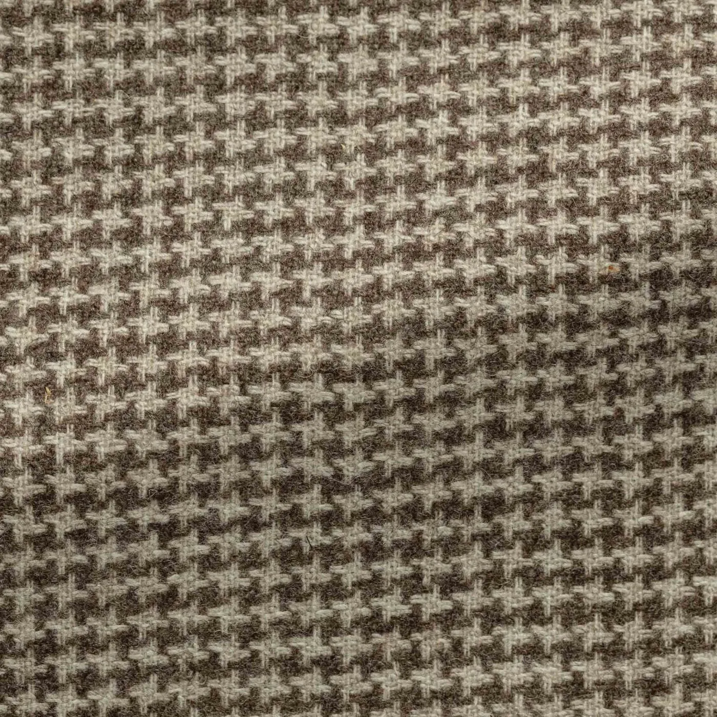 Bottoli Oatmeal & Brown Houndstooth Open Basketweave Merino Wool & Cashmere