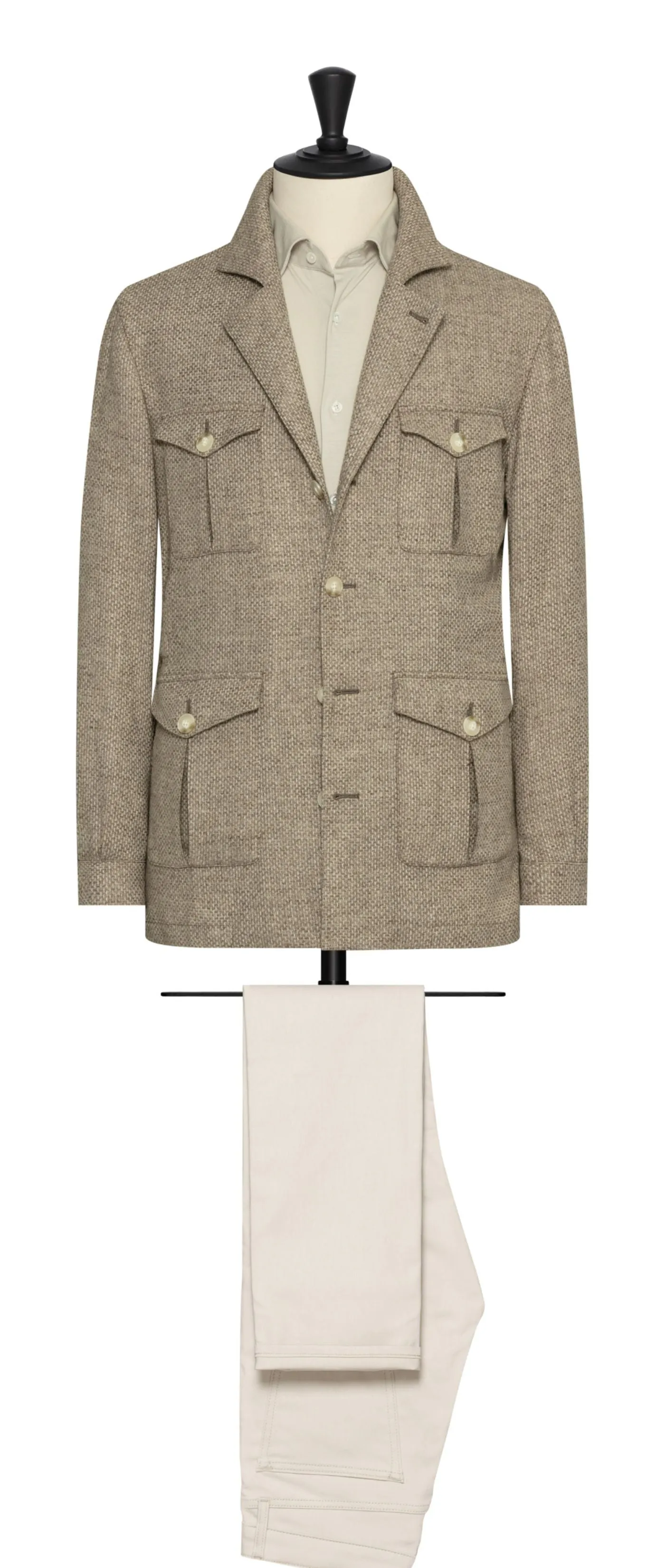 Bottoli Oatmeal Open Basketweave Merino Wool & Cashmere
