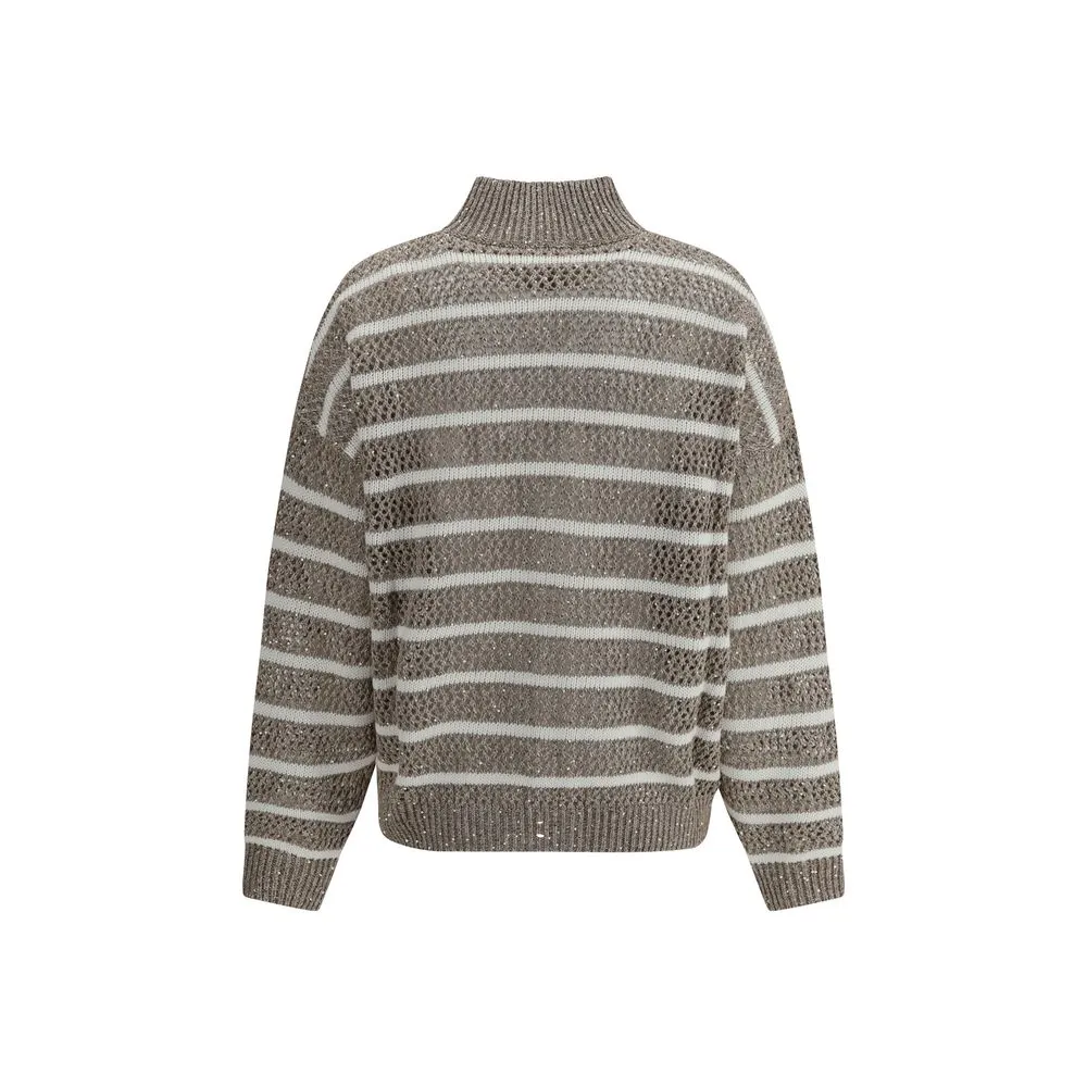 Brunello Cucinelli Open knit design Cardigan with sequins