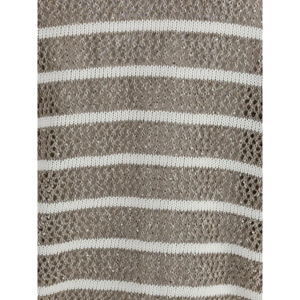 Brunello Cucinelli Open knit design Cardigan with sequins